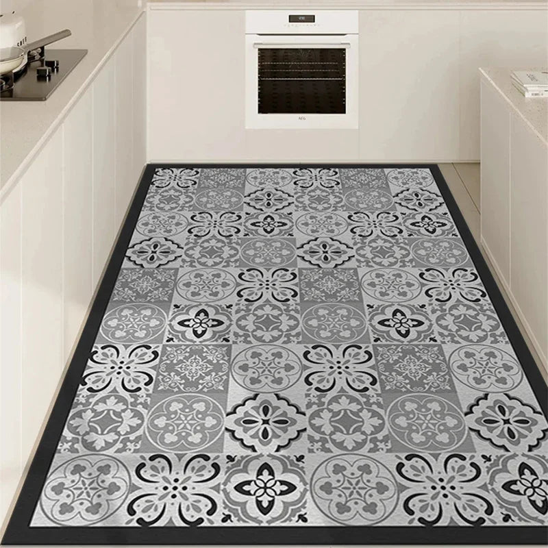 Kitchen Rug Waterproof Kitchen Mat Home Decoration Oil-Proof Non-Slip Kitchen Rugs Kitchen Vinyl Carpet שטיח למטבח