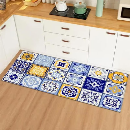 Kitchen Rug Waterproof Kitchen Mat Home Decoration Oil-Proof Non-Slip Kitchen Rugs Kitchen Vinyl Carpet שטיח למטבח