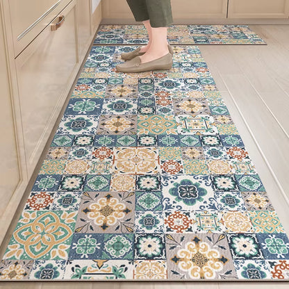 Kitchen Rug Waterproof Kitchen Mat Home Decoration Oil-Proof Non-Slip Kitchen Rugs Kitchen Vinyl Carpet שטיח למטבח