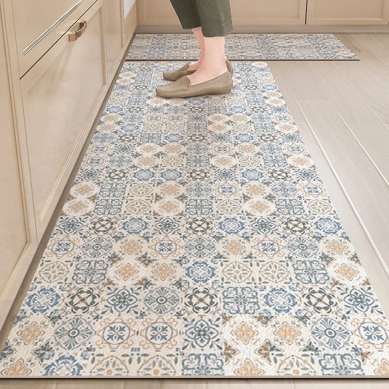Kitchen Rug Waterproof Kitchen Mat Home Decoration Oil-Proof Non-Slip Kitchen Rugs Kitchen Vinyl Carpet שטיח למטבח