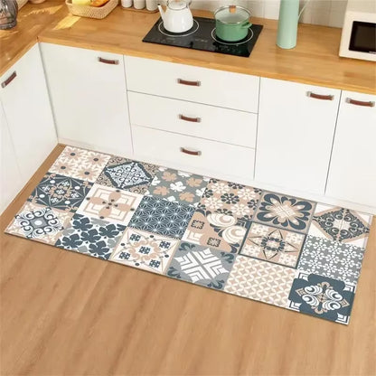 Kitchen Rug Waterproof Kitchen Mat Home Decoration Oil-Proof Non-Slip Kitchen Rugs Kitchen Vinyl Carpet שטיח למטבח