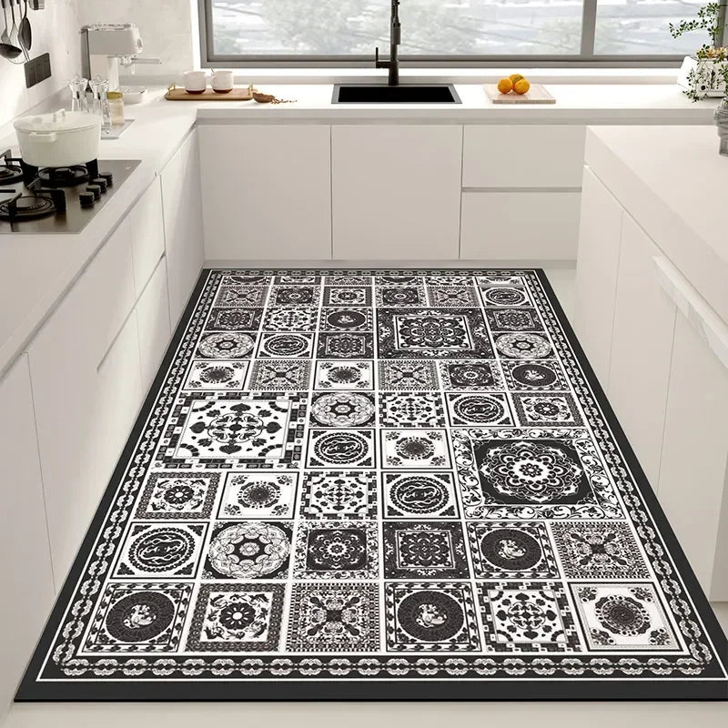 Kitchen Rug Waterproof Kitchen Mat Home Decoration Oil-Proof Non-Slip Kitchen Rugs Kitchen Vinyl Carpet שטיח למטבח