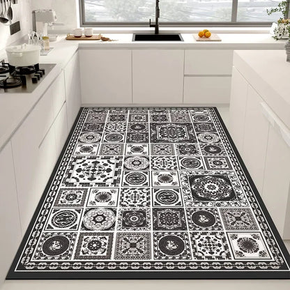 Kitchen Rug Waterproof Kitchen Mat Home Decoration Oil-Proof Non-Slip Kitchen Rugs Kitchen Vinyl Carpet שטיח למטבח