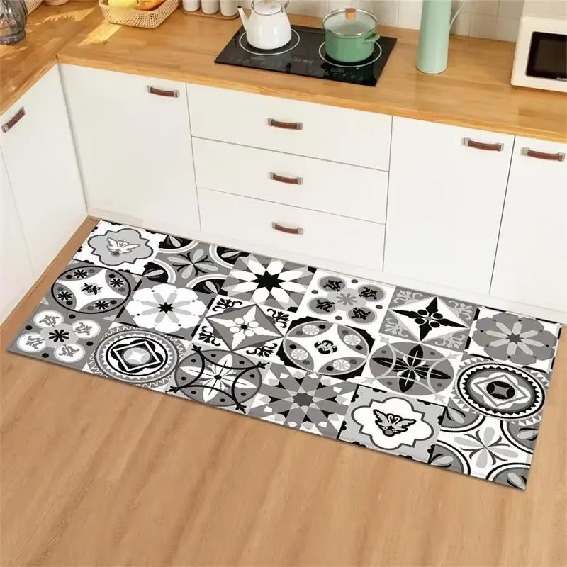 Kitchen Rug Waterproof Kitchen Mat Home Decoration Oil-Proof Non-Slip Kitchen Rugs Kitchen Vinyl Carpet שטיח למטבח
