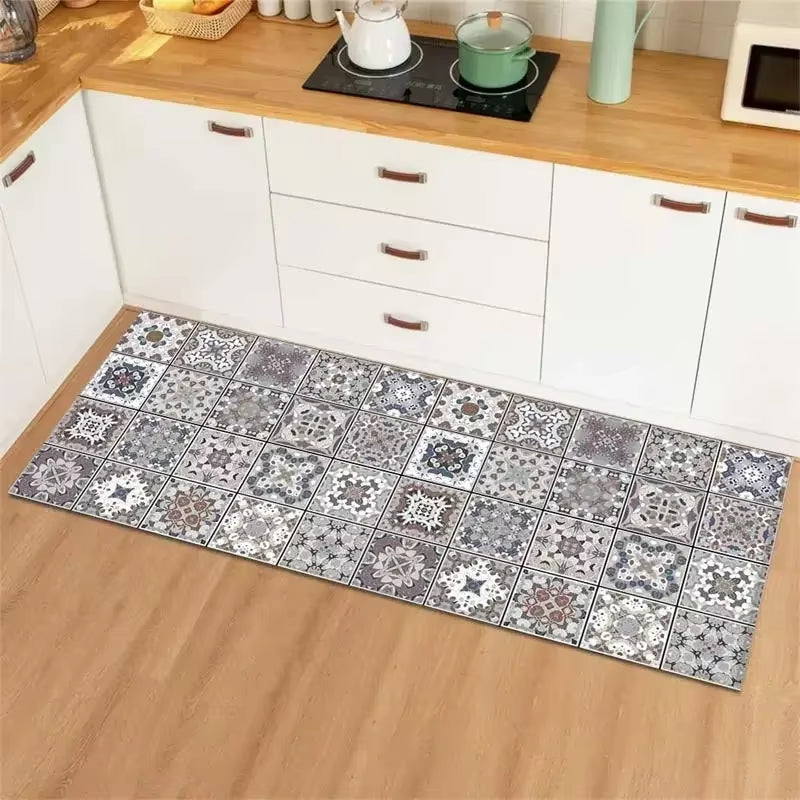Kitchen Rug Waterproof Kitchen Mat Home Decoration Oil-Proof Non-Slip Kitchen Rugs Kitchen Vinyl Carpet שטיח למטבח