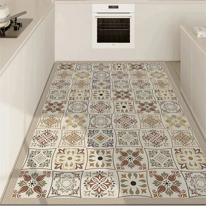 Kitchen Rug Waterproof Kitchen Mat Home Decoration Oil-Proof Non-Slip Kitchen Rugs Kitchen Vinyl Carpet שטיח למטבח