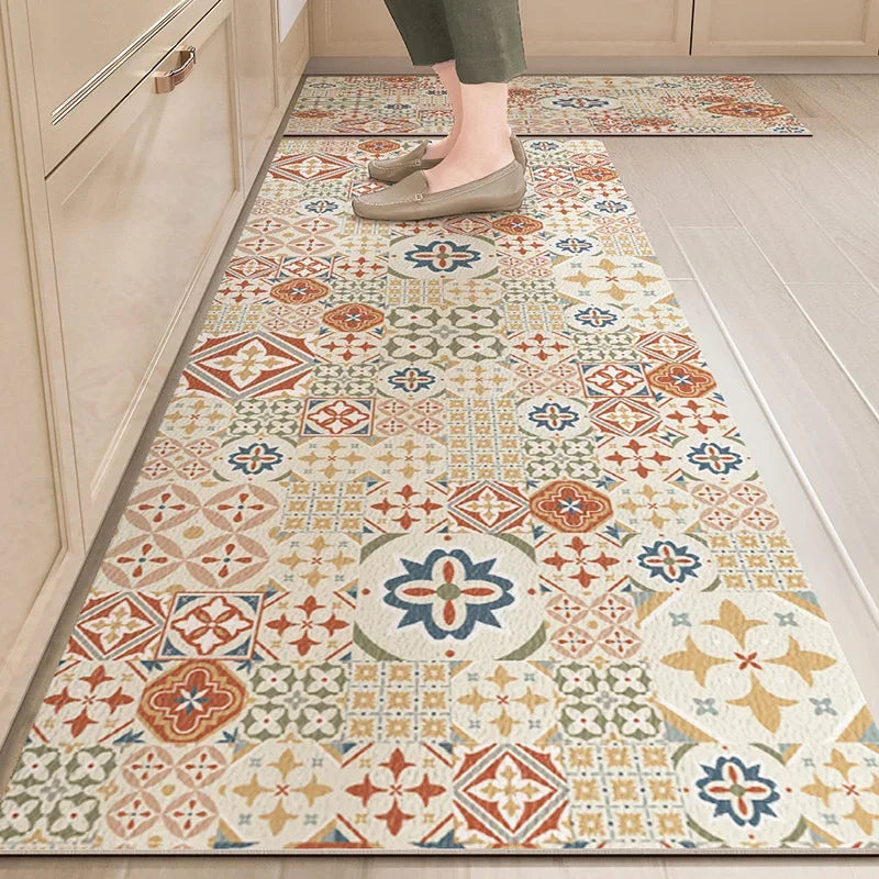 Kitchen Rug Waterproof Kitchen Mat Home Decoration Oil-Proof Non-Slip Kitchen Rugs Kitchen Vinyl Carpet שטיח למטבח